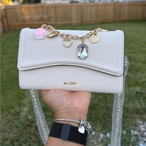 ALDO white Crossbody Bag with Gold Chain
